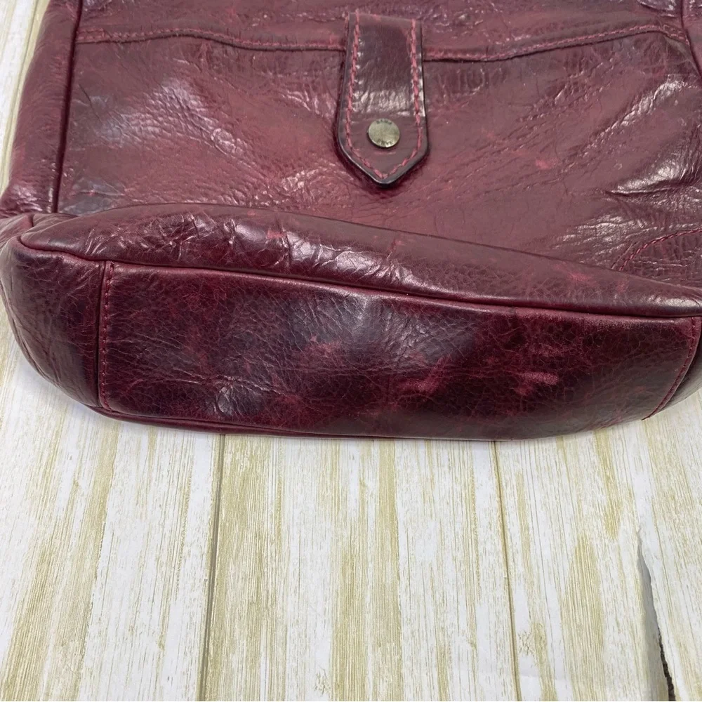 Frye Burgundy Melissa Button Crossbody Purse